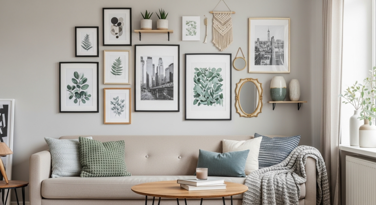Gallery Wall Ideas for Living Room That Look Designer-Made on a Budget